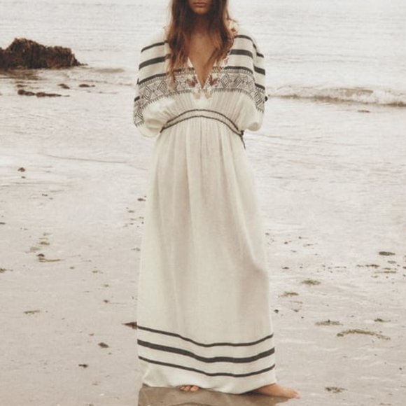 ZARA! BOHEMIAN Maxi Kaftan Beach Dress (XS-S) - Picture 1 of 11
